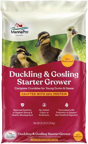 Manna Pro Duck Starter Grower Crumble, 25Lb (Some Damage)