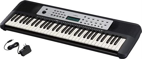 Yamaha YPT270 61-Key Portable Keyboard With Power Adapter, Black