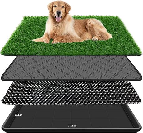 Embellbatt 35.4 x 23.6In Dog Grass Pad with Tray