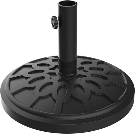 Pure Garden Patio Umbrella Base - 19 lbs Black 1.9"