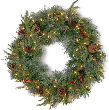 National Tree Company Pre-Lit Artificial Christmas Wreath