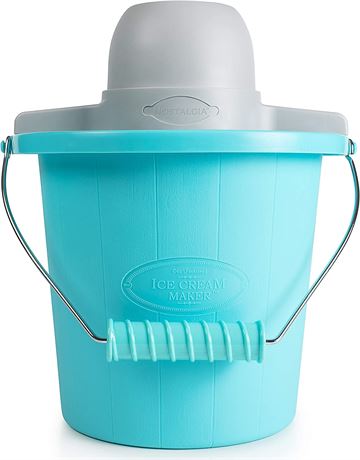 Nostalgia Electric Ice Cream Maker - Fun Kitchen Appliance - Aqua - 4 Quart