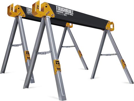 ToughBuilt - Sawhorses with 2x4 Support Arms 1100 LB Capacity - 2 Pack