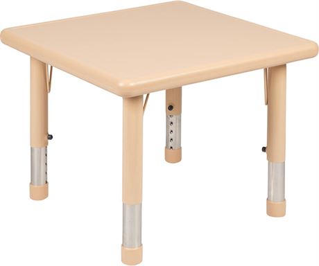 Flash Furniture Wren 24" Square Height Adjustable Table, Natural