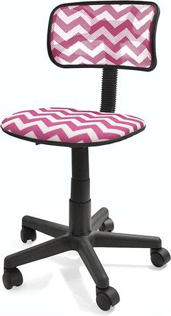 Urban Shop Swivel Mesh Desk Chair, Pink Chevron, 21D x 21W x 33H in