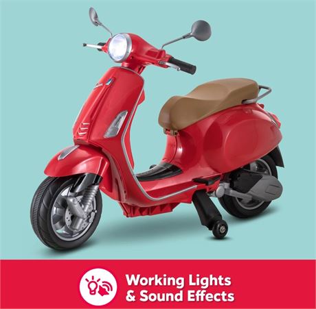 Kid Trax Toddler Vespa Scooter Electric Ride on Toy