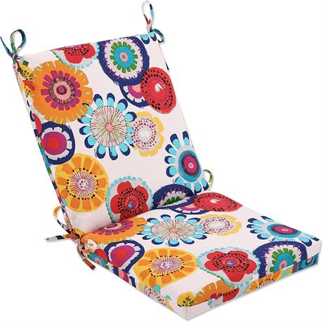 Pillow Perfect Bright Floral Outdoor 1 Piece Chair Cushion