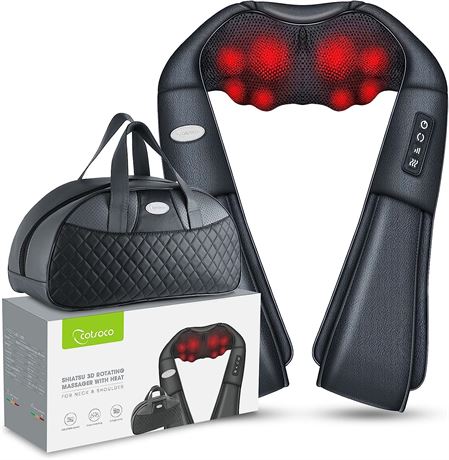 cotsoco Shiatsu Back Neck and Shoulder Massager with Heat