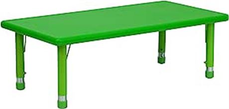 Flash Furniture 24''W by 48''L Height Adjustable Rectangular Green