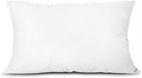 EDOW Throw Pillow Insert, 8/Box, White, 12x20