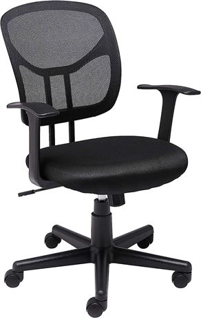 Amazon Basics Mesh, Mid-Back, Adjustable, Office Desk Chair w/ Armrests - Black