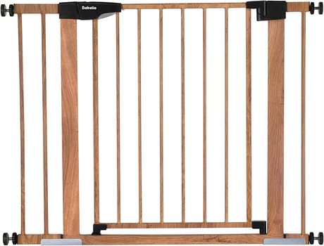 BABELIO Metal Baby Gate with Wood Pattern, 29-40"