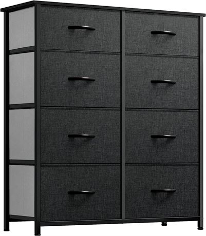 YITAHOME 8 Drawer Dresser with Sturdy Steel Frame, Charcoal