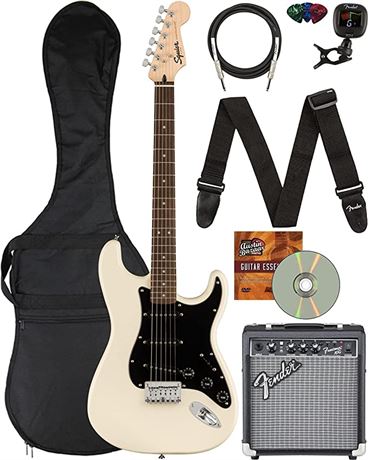 Fender Bullet Stratocaster HT Bundle w/Frontman 10G Amplifier - Olympic White