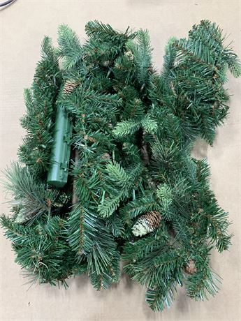 National Tree 9 Ft Carolina Pine Garland, Flocked Cones, 100 Battery Led Lights