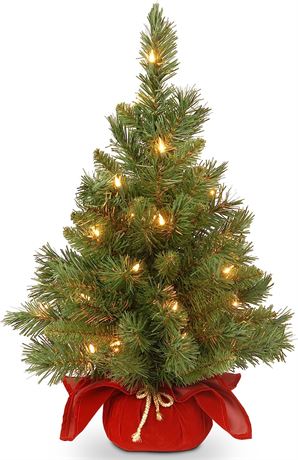 National Tree Company Pre-lit Artificial Mini Christmas Tree, 2 ft