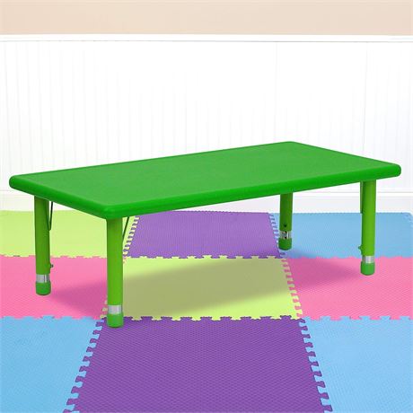 24x48 Green Plastic Height Adjustable Activity Table - LEGS NOT INCLUDED