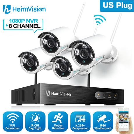 HeimVision 8CH Wireless Security Camera System with WiFi LCD Monitor