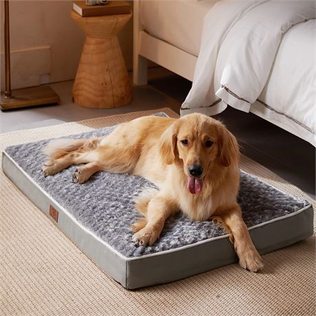 WNPETHOME Orthopedic X-Large Dog Bed, 42 x 30 x 4 inch Grey