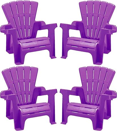 American Plastic Toys (Pack of 4) Kids Stackable Plastic Chairs, Purple