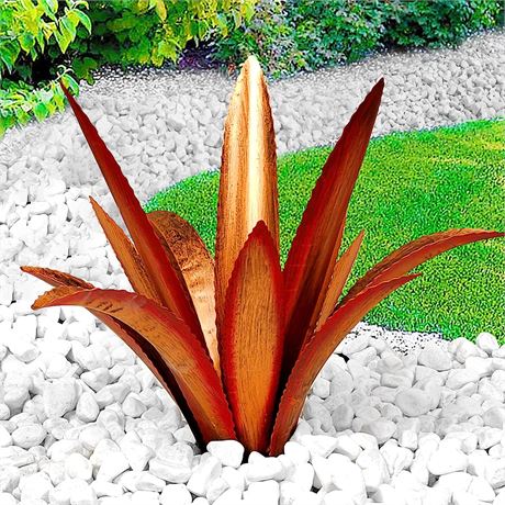 Vexercisehoop Tequila Rustic Metal Agave Yard Art, Red