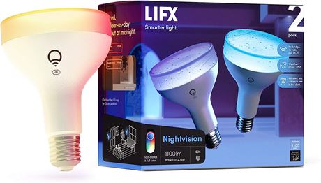 LIFX Color BR30 (Nightvision Edition), 1100 lumens E26, Wi-Fi Smart LED