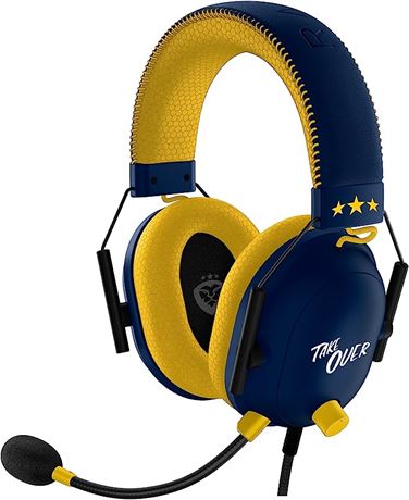 Razer BlackShark V2 Gaming Headset: THX 7.1 Spatial Surround Sound, Navy/Yellow