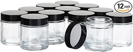 4oz glass Jars with Lids, 2 -Pack Empty Round Canning Storage Jars