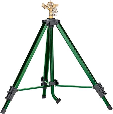 Orbit 58308Z Brass Impact Sprinkler on Tripod Base, Green