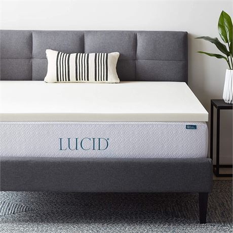 LUCID - LU20RQ45MT 2 Inch Ventilated Memory Foam Mattress Topper