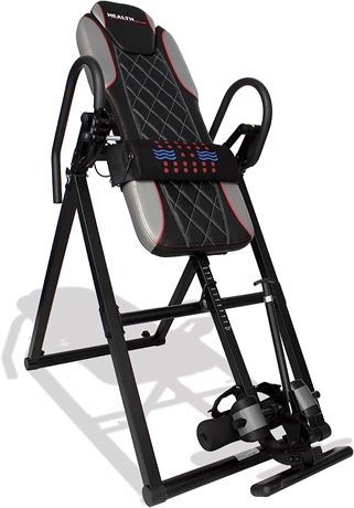 Health Gear - HGI 6.2 - Heat and Vibration Massage Inversion Table, Black/Grey