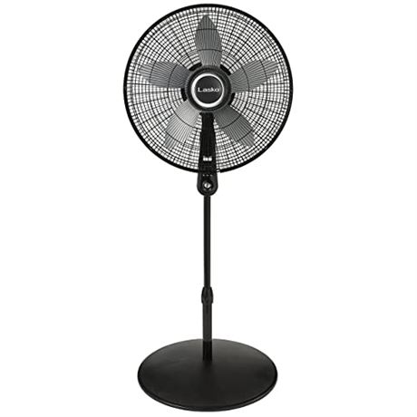 Lasko 20" Oscillating Remote Control Pedestal Fan, Black, Chipped Plastic