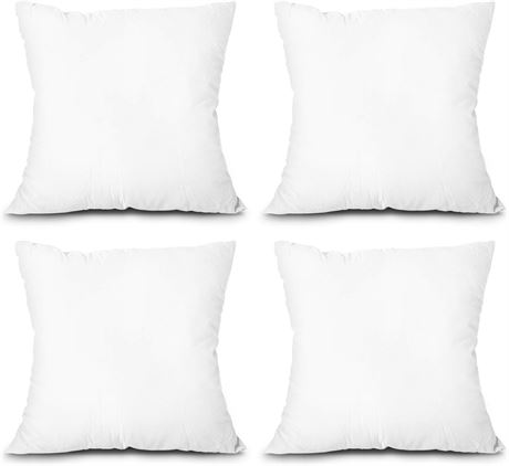 Throw Pillow Inserts, Set of 4 (18x18) - White