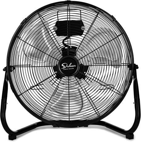 Simple Deluxe 20" 3-Speed High Velocity Heavy Duty Metal Industrial Floor Fans