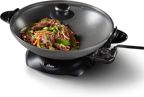 Oster 2124087 DiamondForce Electric Wok, 4.7-Quart, Black