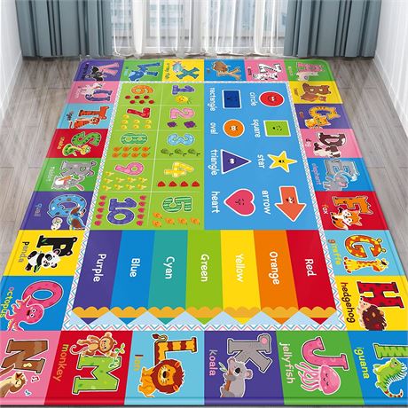 Baby Playmats Educational Rug for Floor (Letters, Numbers, Colors, Shapers)