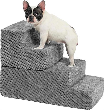 KASSELY Multifunctional Detachable Pet Stairs, 4-Steps, Dark Gray