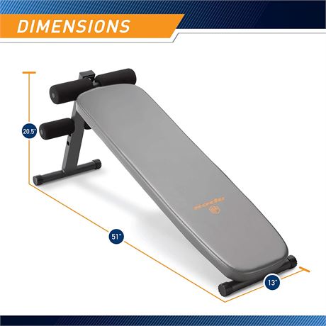 Marcy Apex Slant Bench/Crunch Board, 51 x 13 x 20.5 inches