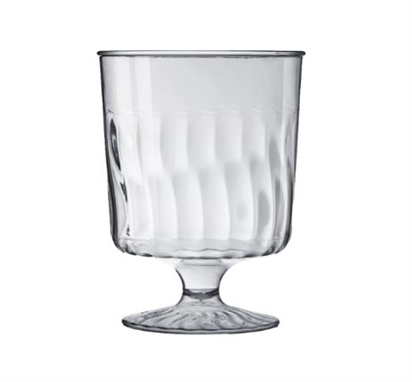 8 oz. Clear Plastic Pedestal Wine Glasses (240 Glasses)