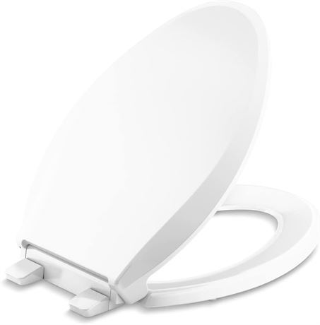 KOHLER 4636-RL-0 Cachet ReadyLatch Quiet Close Elongated Toilet Seat, White