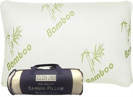 Golden linens Bamboo Pillow Memory Foam Pillow,, Asthma (King) Set of 2