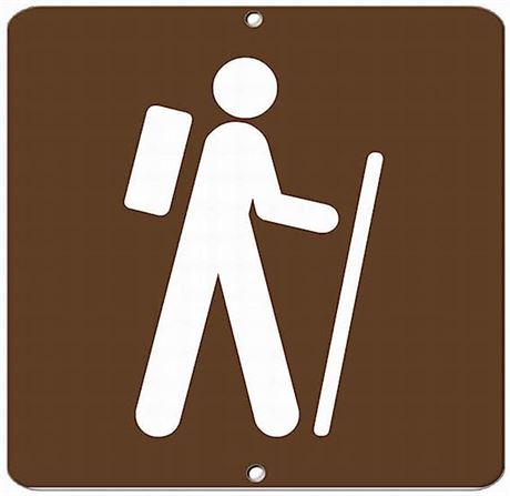 Kexle Trail Hiking Symbol Activity Park Notice Sign Safety 12x12 Tin Metal Sign