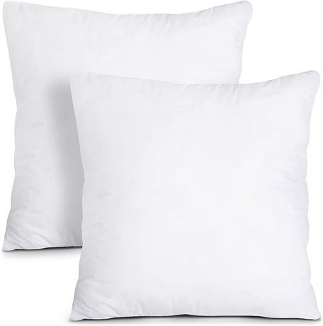 Utopia Bedding Throw Pillow Inserts, White, 20x20 Inch (Pack of 2)