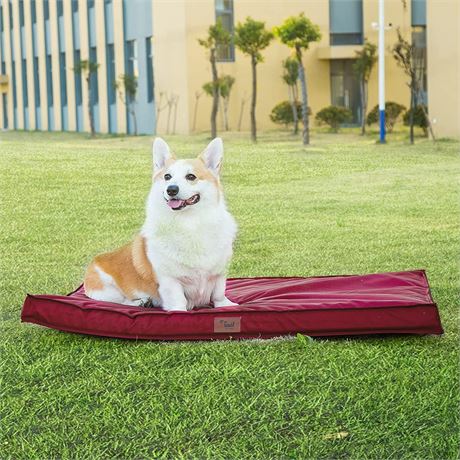 Tail Stories Outdoor All Weather Dog Bed, for Large Dogs, Red