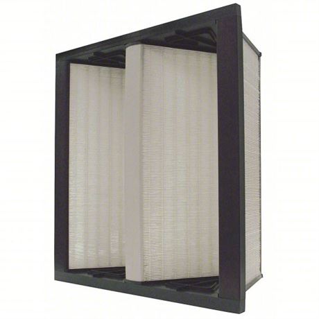 V-Bank Air Filter: 24x24x12 Nominal Filter Size, Fiberglass, Plastic, 2 Vs