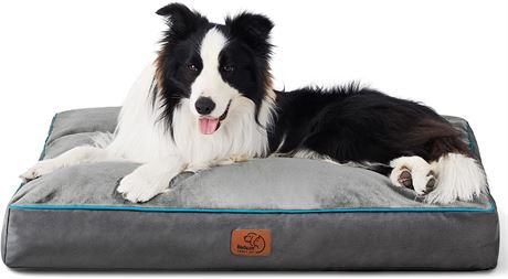 Bedsure Waterproof Large Dog Bed - 4" - Up to 80 Lbs - Grey