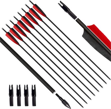 Archery Sharley  31" Carbon Fiber Fletched Arrows for Recurve & Compound Bow