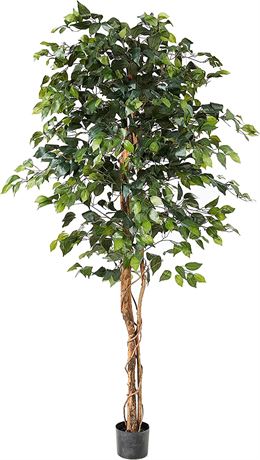 Nearly Natural 6ft. Ficus Artificial Trees, 72in, Green