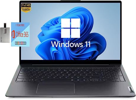 Lenovo 2022 128GB IdeaPad 1 15.6" FHD Laptop w/ 32GB Snowbell Card - Blue