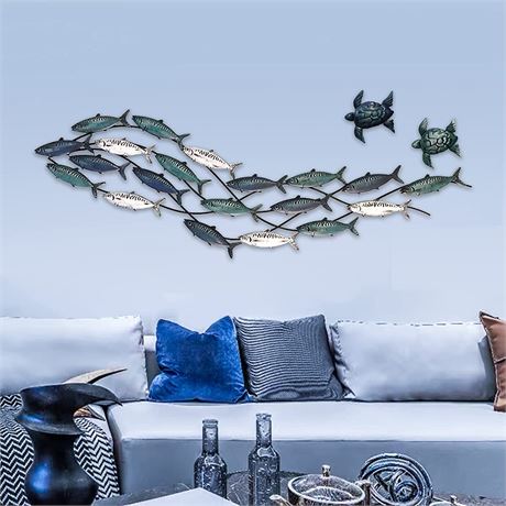 LHZZWTF Coastal Metal Fish Wall Decor